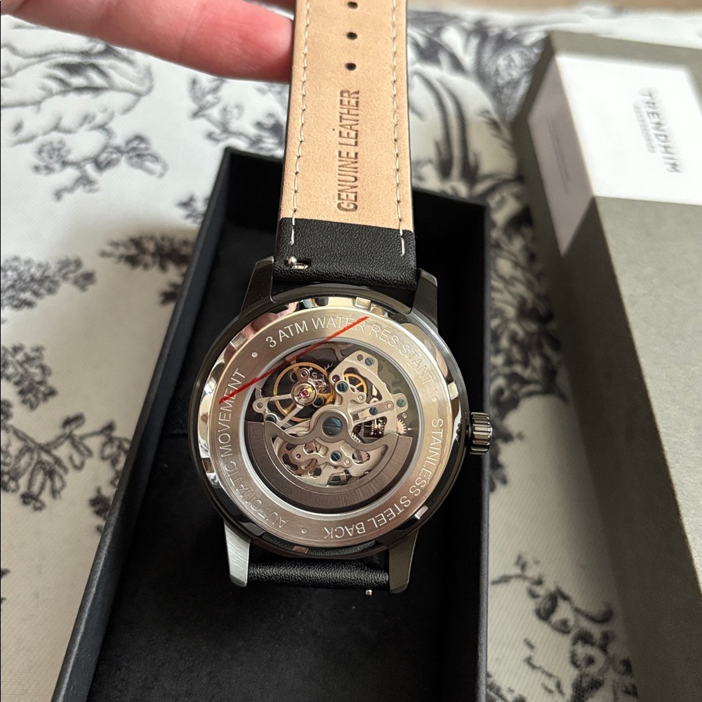 ✨NEW✨ Dante II | Black Stainless Steel Skeleton Watch w/ Leather Straps - Picture 8 of 8